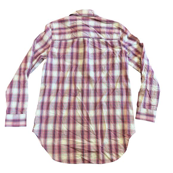 Madewell Womens plaid button down, raspberry blue Size XXS - Picture 6 of 6